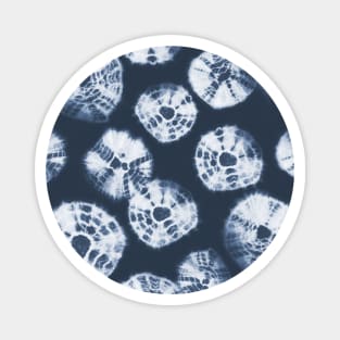 Shibori Kumo tie dye white dots over dark navy blue Magnet
